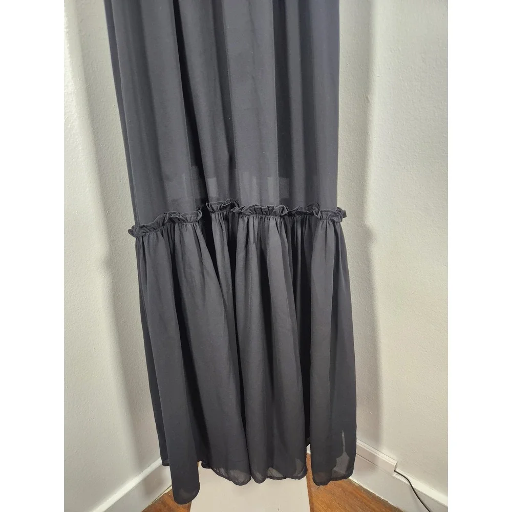 Abercrombie and Fitch Black Tiered Maxi Dress Size Small‎ Double Shoulder Straps